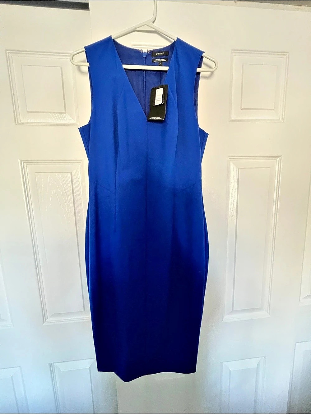 RW and Co Sleeveless Midi Dress in Blue Size 8. NWT